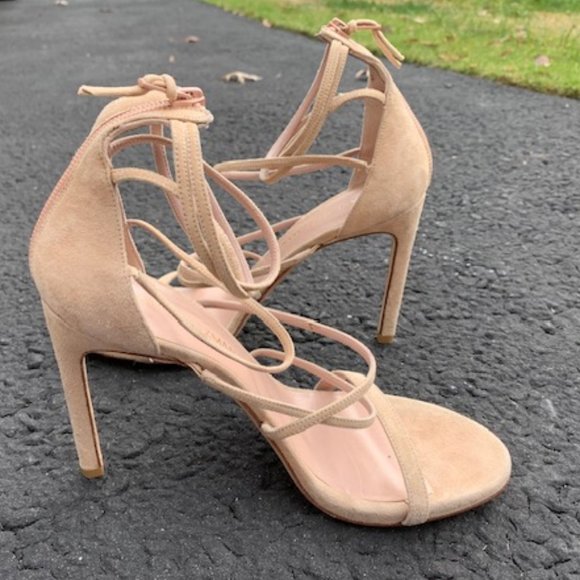 Stuart Weitzman ‘Myex’ nude strappy barely there sandals - size 9 - Picture 2 of 14